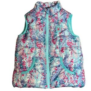 Spyder Brand Puffer Vest 3T Pastel Zipper Protector Pockets Lavender Blue & Pink